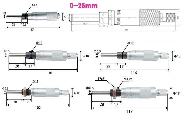 Cabezal de 0-25 micr&oacute;metros